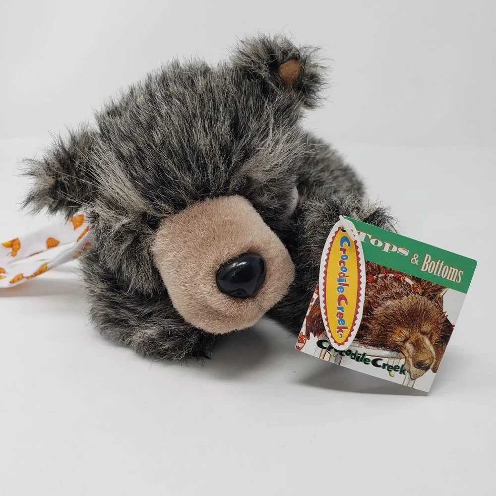 Tops & Bottoms Crocodile Creek Grizzly Bear Plush Stuffed Gray Brown with Shoes